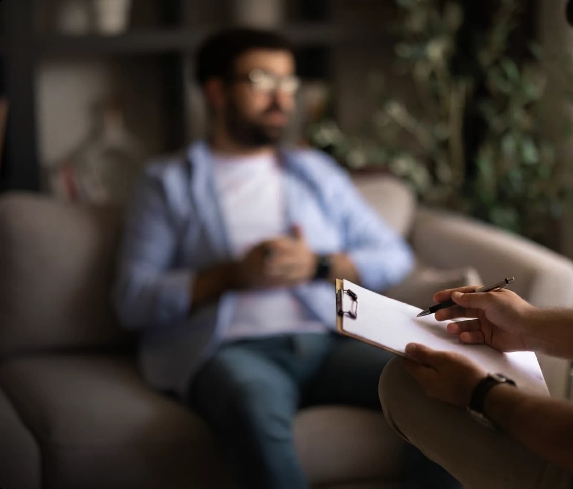 Employee talking with a clinician from home